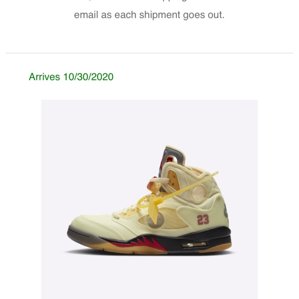 Off White X Air Jordan 5 Sneakers US M 7.5/ W 9